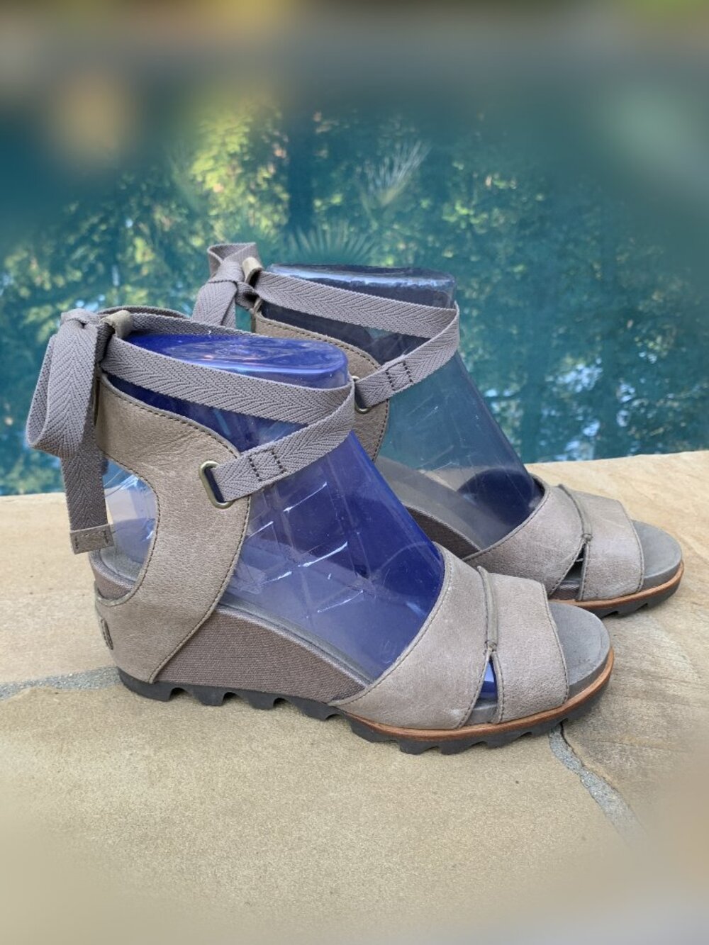Sorel Joanie Wrap Leather Wedge Sandals Sz 7.5